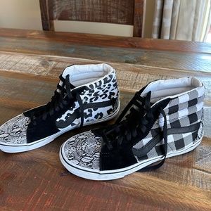 Vans Black and White High-Top Sneakers